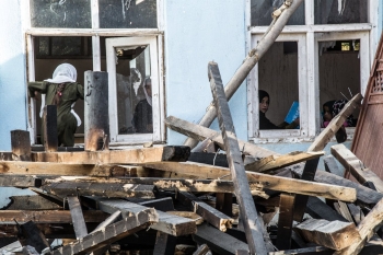 Children in Afghanistan Among the Rubble 