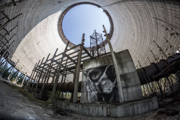 Inside view of one of the non-operational reactors at Chornobyl