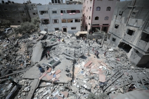 Ruins of buildings in Gaza