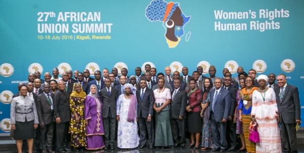 Delegati al summit dell'African Union (AN) in Kigali.   