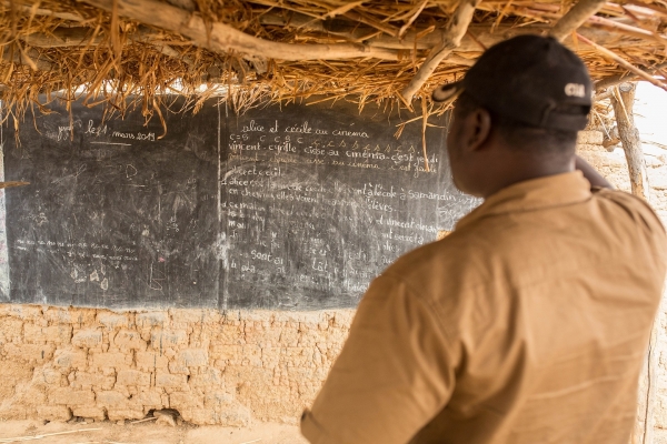 An abandoned school in Burkina Faso after an attack by an armed group 