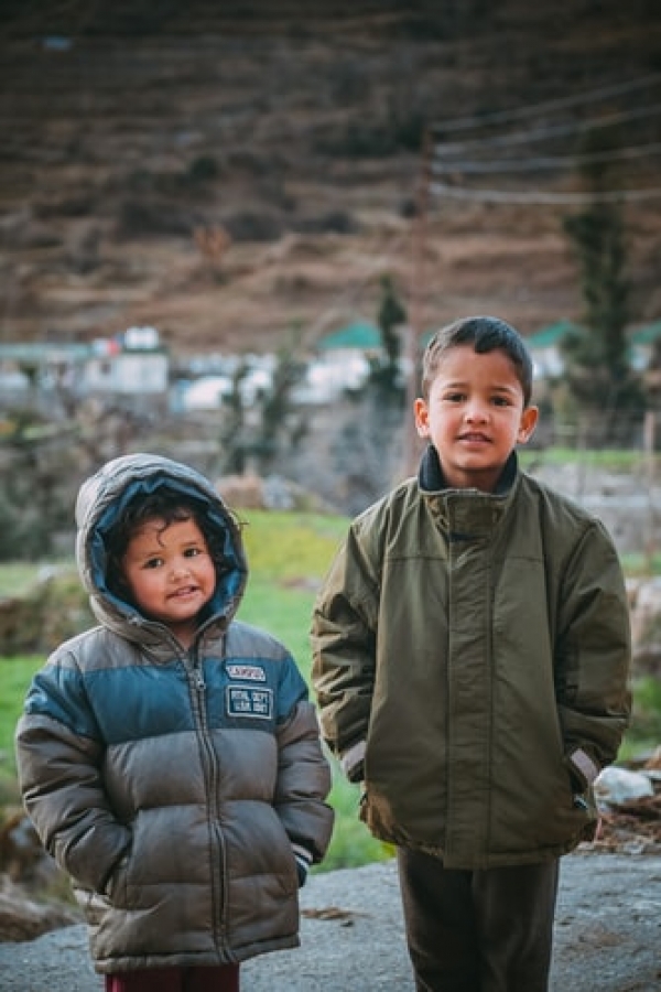Two children standing