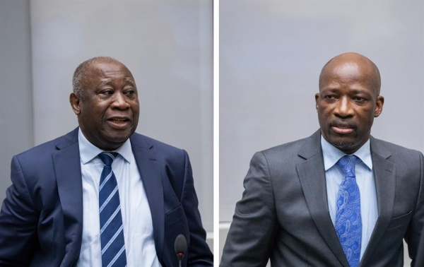 Laurent Gbagbo and Charles Bl&eacute; Goud&eacute; at the hearing held before the ICC on January 15, 2019