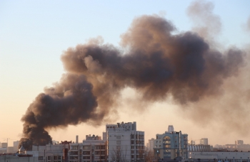 Explosion among buildings