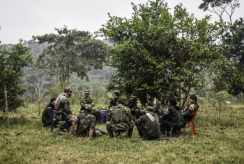 Revolutionary Armed Forces of Colombia attend a &quot;class&quot; on the peace process between them and the government  