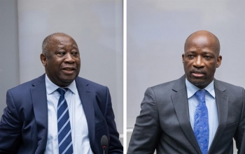 Laurent Gbagbo e Charles Bl&eacute; Goud&eacute; all&rsquo;udienza del 15 gennaio 2019, presso la Corte Penale Internazionale all&rsquo;Aia
