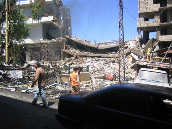 Bombed neighborhood in Lebanon 