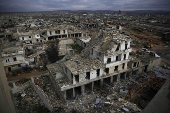 Palazzi colpiti dai bombardamenti Siro-Russi di Aleppo
