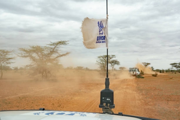 A UNHCR convoy
