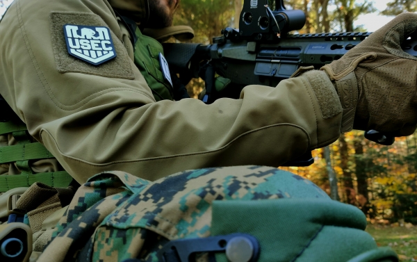 Soldier holding a rifle