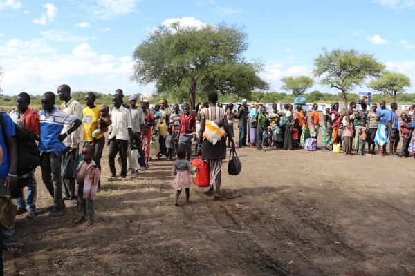Sudan refugees fleeing in Uganda, 2016