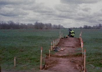 man working in the demining process