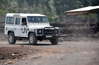 UN peacekeepers patrol 