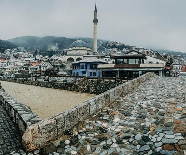 Symbols of history standing resilient after the 1999 bombings, Prizren, Kosovo