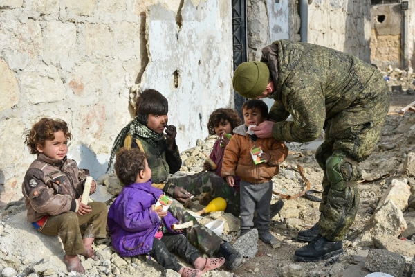 Deminers from the Russian Defense Ministry's International Mine Action Center in Aleppo, 2016