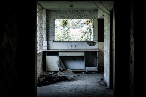 The rubble of a house