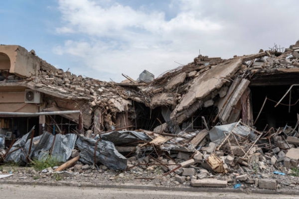 The aftermath of an airstrike