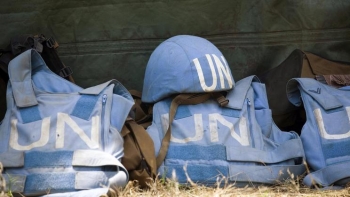 Helmet and flack Jackets of peacekeepers