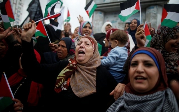 Palestinian women protest against USA decision about Jerusalem’s fate