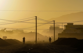 La città di Kabul, in Afghanistan, di mattina 