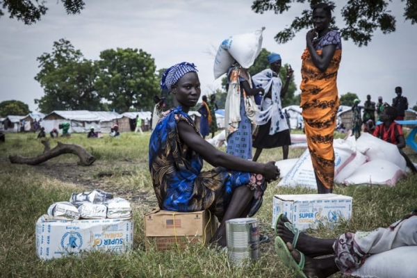 Food assistance delivered by the World Food Programme in Dome, South Sudan