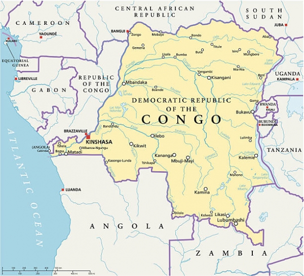 map of the DRC