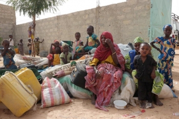 A Nigerian family seeking refuge in Diffa town, Niger, from increase violence in home country