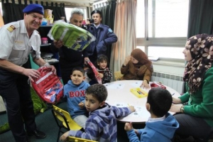 EUPOL COPPS staff provides school bags for Palestinian students