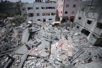 A destroyed building in Gaza, August 2022