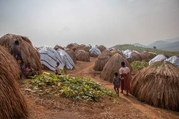 Camps such as this one have been built in DRC to house displaced civilians