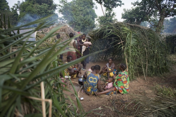 Refugees from South Sudan shelter in Bitima, Democratic Republic of Congo.  