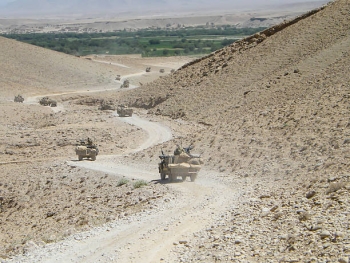 Armed forces vehicle convoy in Afghanistan