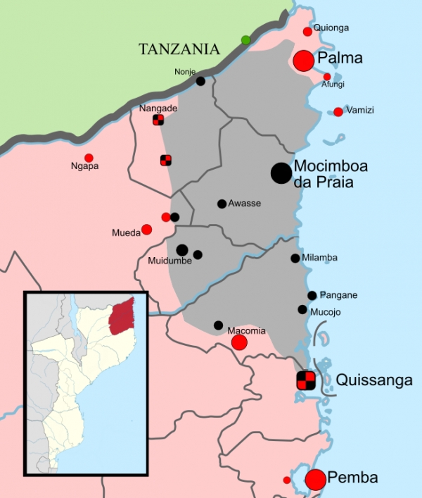 The province of Cabo Delgado in insurgency, Mozambique
