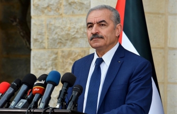 Il primo ministro palestinese Mohammad Shtayyeh a Ramallah (Cisgiordania)