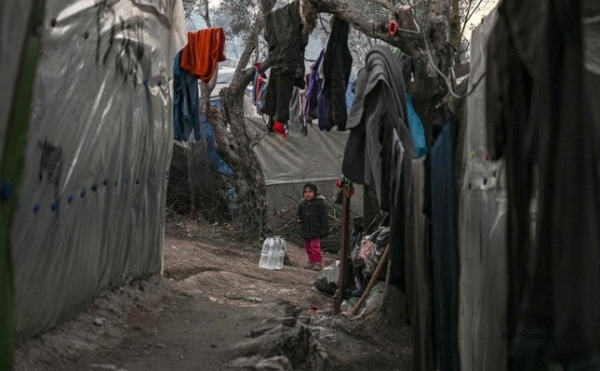 A refugee camp on the island of Lebos