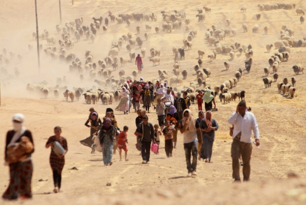 The Yazidi minority group returning back to Sinjar, Iraq