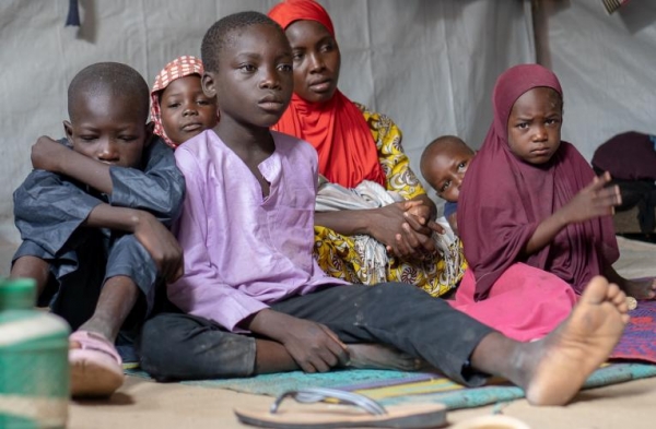 A widowed mother of six in an IDP camp in Maiduguri, Borno State.