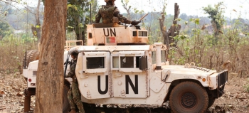 Corpi di pace della missione MINUSCA in pattuglia nella Repubblica Centrafricana