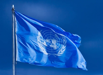 The United Nations flag 