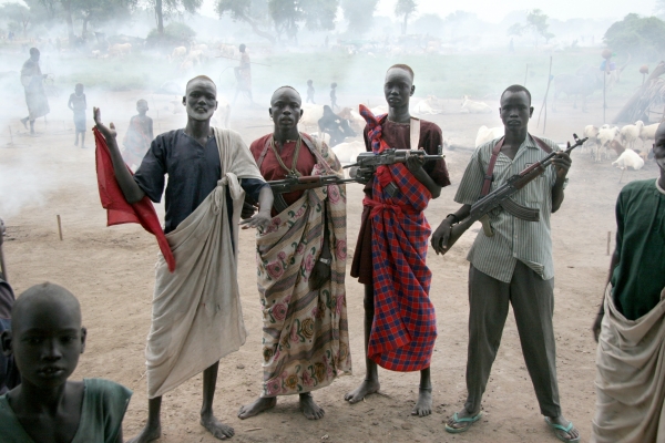 Men with rifles, South Sudan
