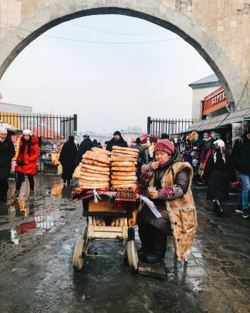 un mercato a Bishek, Kyrgyzstan