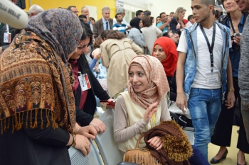 Syrian refugees in Fiumicino airport, Rome, the 3rd of May of 2016 