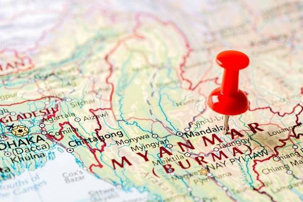 Mappa del Myanmar