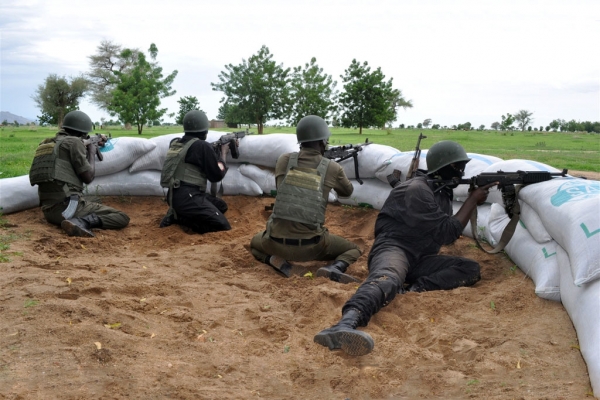 Cameroon military on the lookout for Boko Haram militants in the Far North Kolofata community, along the border with Nigeria. 