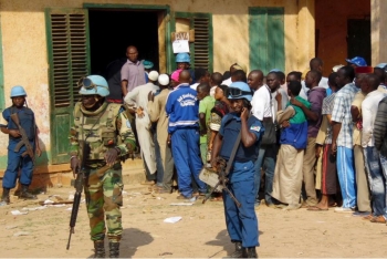 UN peacekeepers are guarding Central African civilians in the capital city of Bangui