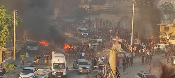  Il mercato di Afrin qualche istante dopo l’esplosione
