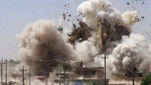 A US airstrike in Mosul   