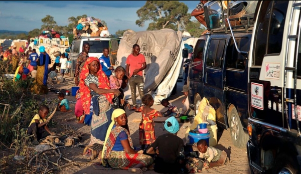 Displaced people in the province of Cabo Delgado, Mozambique