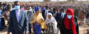 Il Segretario Generale e  il Presidente dell’Etiopia incontrano le persone vittime del conflitto