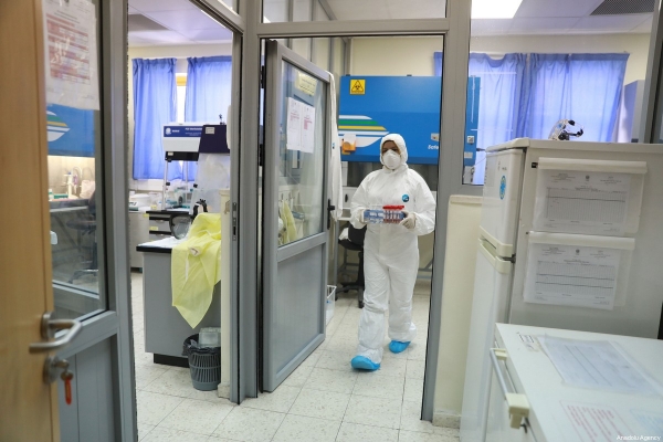A photo from inside the Central Laboratory of the Palestinian Ministry of Health in the city of Ramallah, West Bank